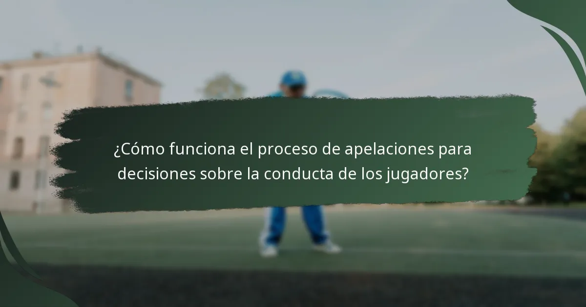 ¿Cómo funciona el proceso de apelaciones para decisiones sobre la conducta de los jugadores?