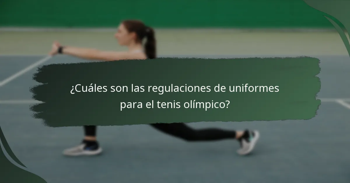 ¿Cuáles son las regulaciones de uniformes para el tenis olímpico?