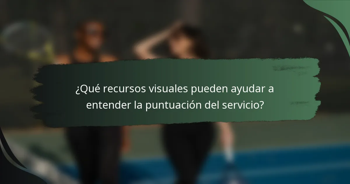 ¿Qué recursos visuales pueden ayudar a entender la puntuación del servicio?